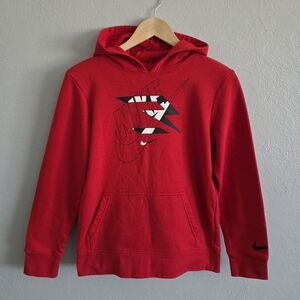 Nike Youth 3 Brand Pull Over Hoodie Sweatshirt Red Black White Size LG (12-13)